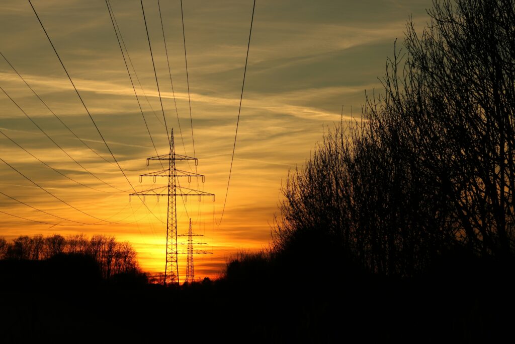 grid in sunset
